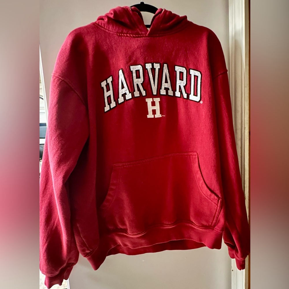 Harvard University Hoodie Sweatshirt Crimson Vintage Old Varsity Brand